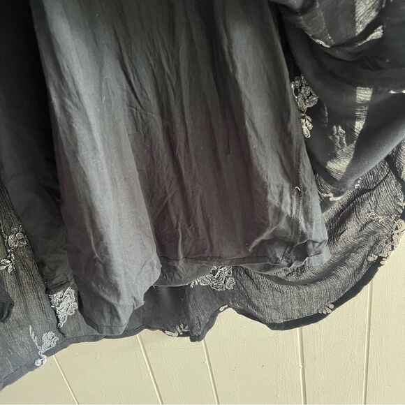 Free People Emma Bohemian Long Sleeve Tunic Dress in Black Combo - Picture 12 of 16